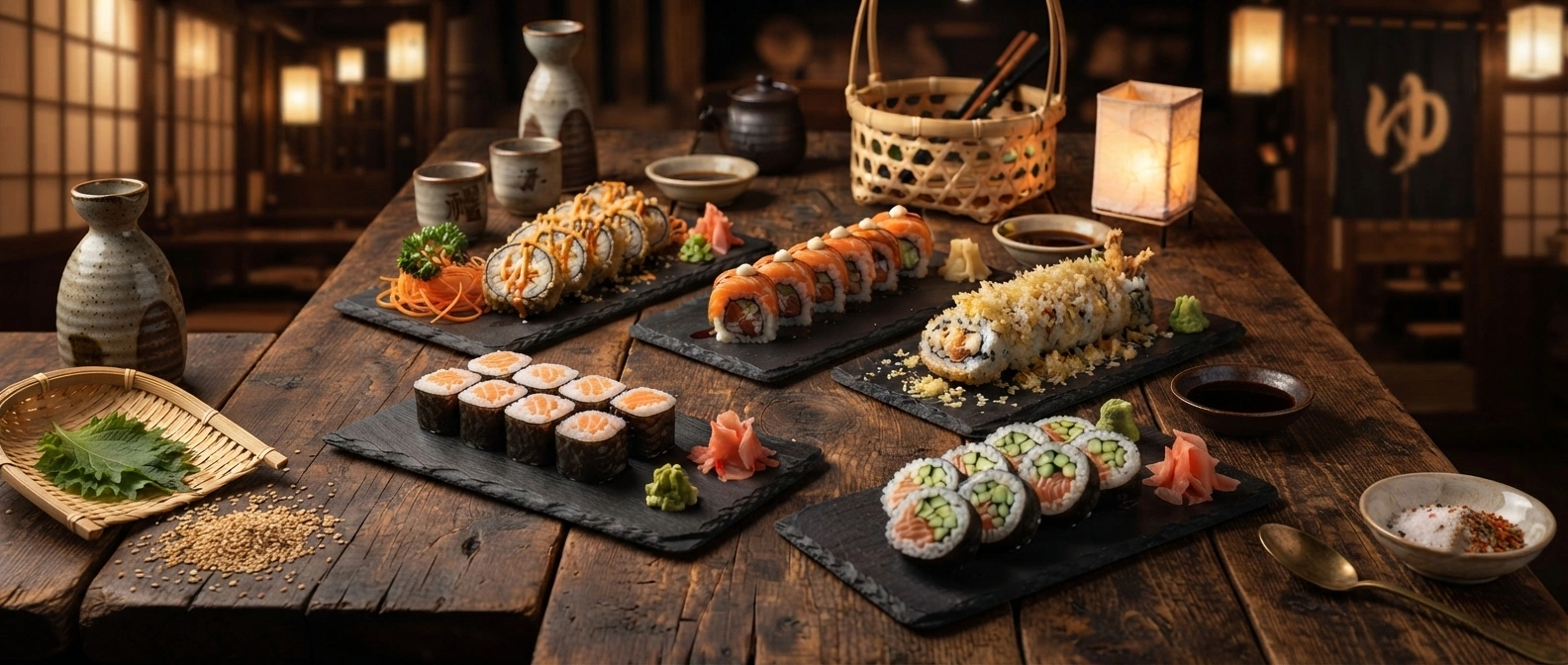 Sushi rolls, bento and Korean dishes at Wakoya Sushi, Japanese and Korean restaurant on Osborne Street, Winnipeg